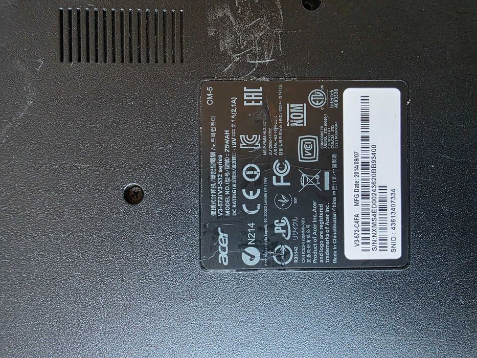 Laptop Acer Aspire V