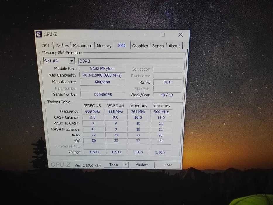 Рам памет KINGSTON 8GB DDR3, 1600MHz, RAM, KVR16N118,memory двустранна