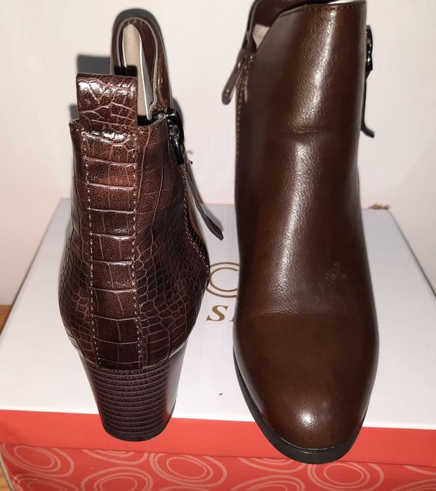 Botine dama Kames,  cafeniu, piele eco