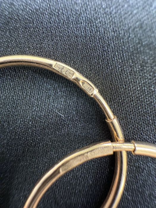 Золотые серьги кольца