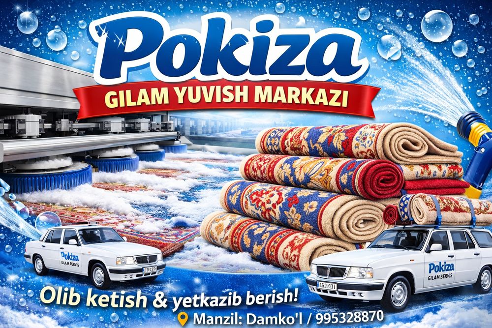 Gilam yuvish xizmatingizda Fargʻona