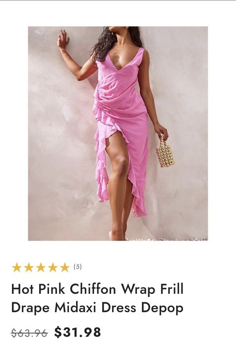 Наситено розова рокля - размер 42