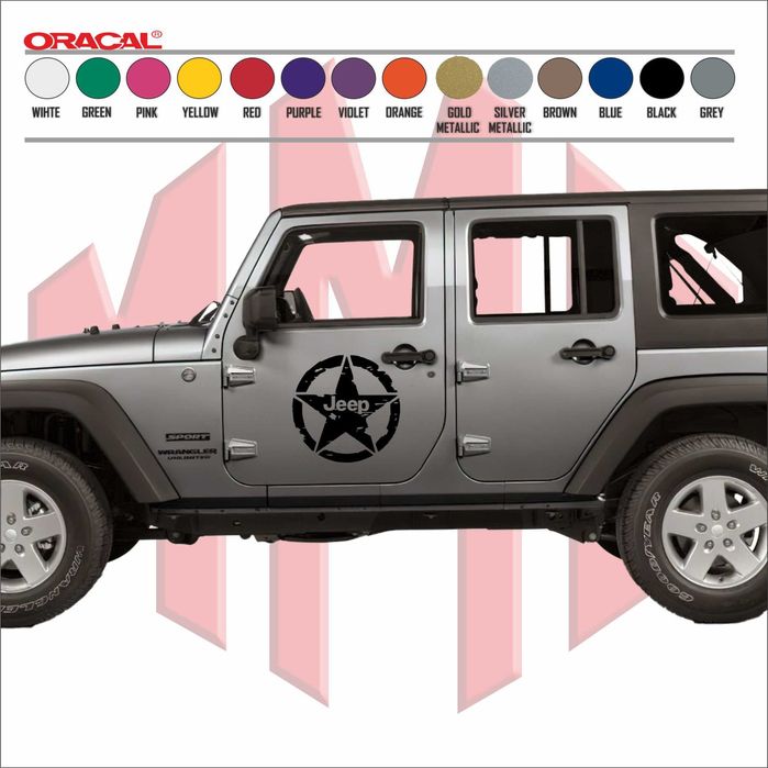 Звезда Jeep стикер за джип / Offroad 4x4 стикери