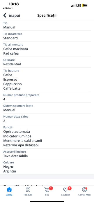 Vand expressor cafea Beko