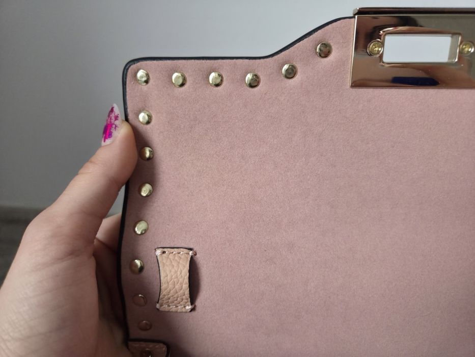 Valentino Garavani Rockstud Flap Bag Powder Pink