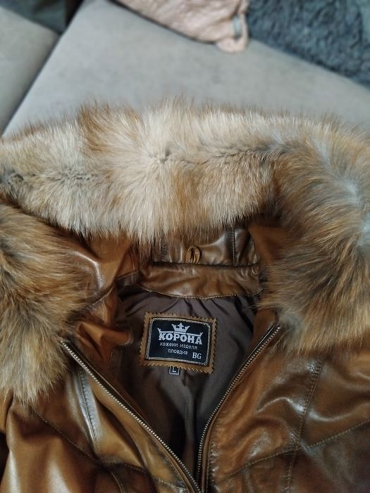 Зимно дамско яке от естествена кожа