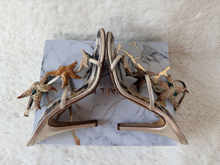 Roberto Cavalli -sanda  dama- rare gold crystal