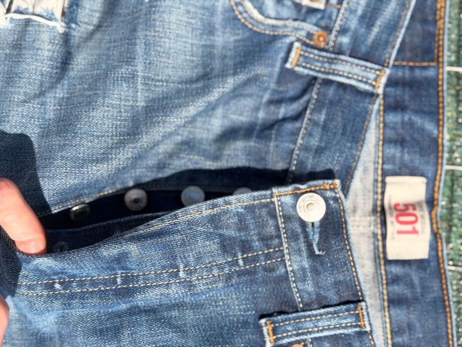 Levi's Premium 501 къси дънки ретро стил - размер 24 (XS) / Висока талия