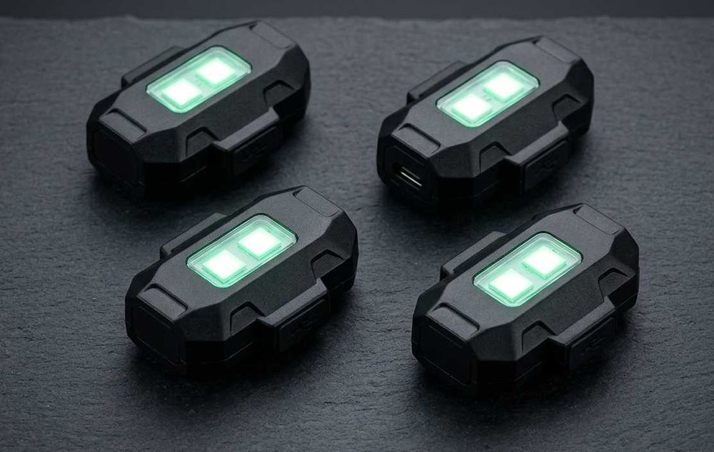 Avto va moto uchun LED stroboskop 4 dona magnitli USB zaryad