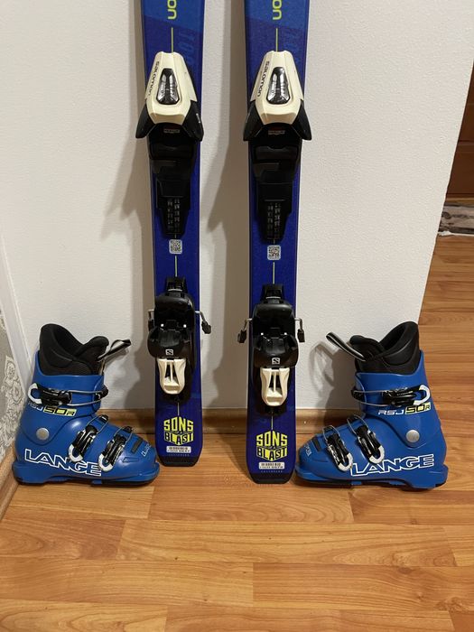 Schiuri copii 100 cm salomon cu clapari set skiuri