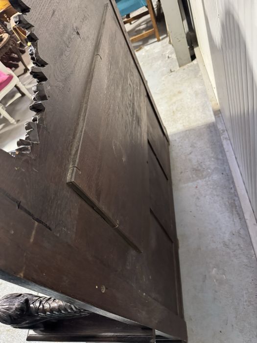 Banca baroc din lemn masiv cu sculpturi