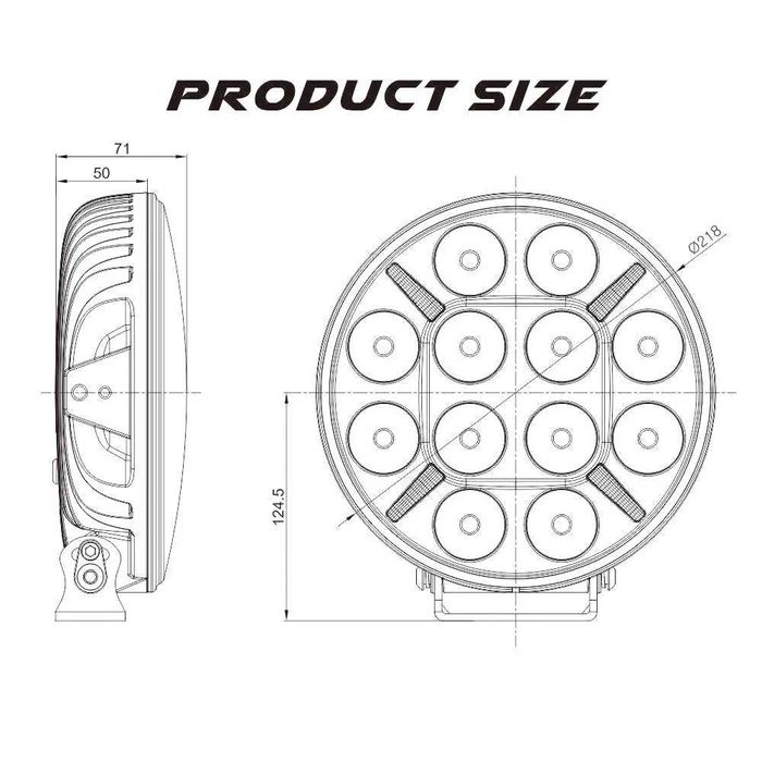 LED Халоген 9 инча Ø 218 мм / Работна лампа с дневна светлина 12 / 24V