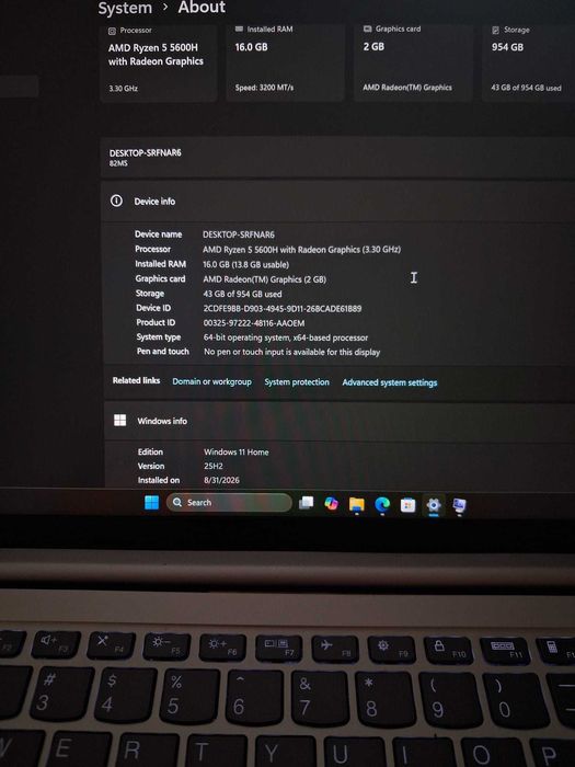 Laptop Lenovo Yoga Slim 7 Pro, Ryzen 5 5600h, 16GB, 1TB SSD