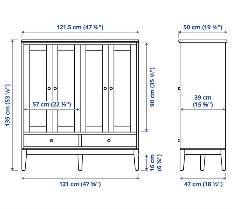 Bufet - Cabinet - Dulap cu usi de sticle pliante (Ikea Adanas)