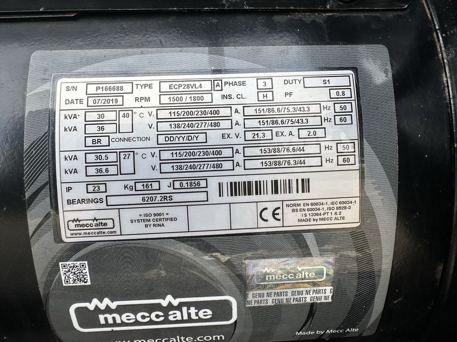 Generator JCB G18RS 18 kwa AVR