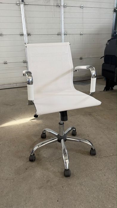 Scaune de birou ergonomice Kring Lear, PU, albe – 4 bucăți