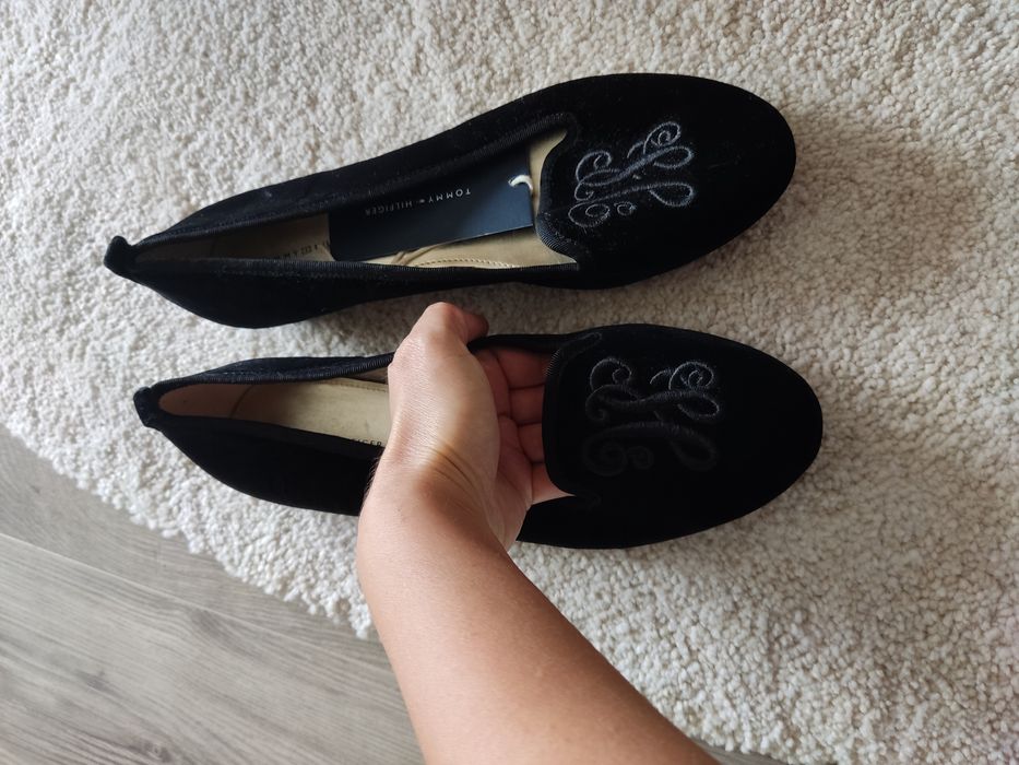 Balerini catifea loafers flats Tommy Hilfiger