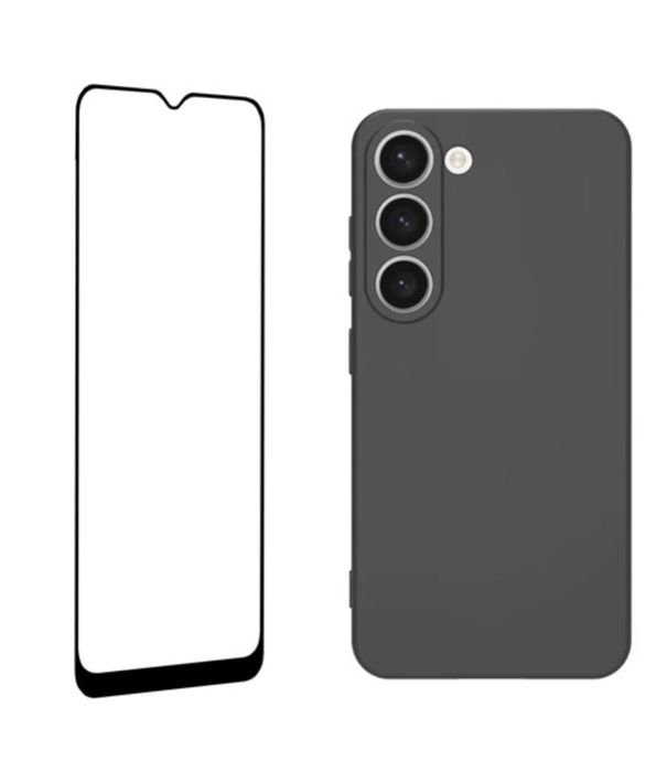 Husa Clara Neagra si Folie Sticla Samsung A14 A34 A54 A15 A16 A07 A17