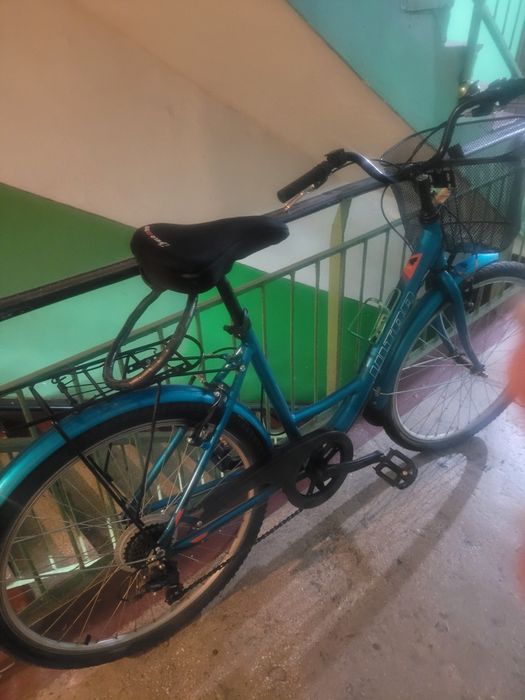 Bicicleta pentru adulti dotata cu un cosulet