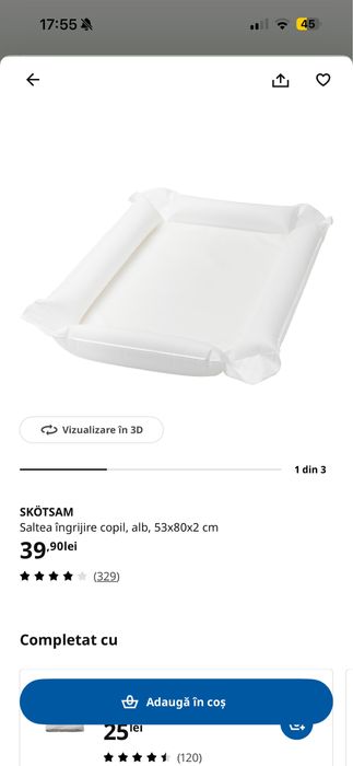 Set bebe IKEA - Patuț + Saltea + masă de înfășat + saltea