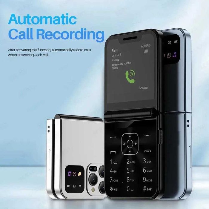 Сгъваем Телефон Mini Flip Smart Phone с 2 SIM карти Мини Телефон GSM