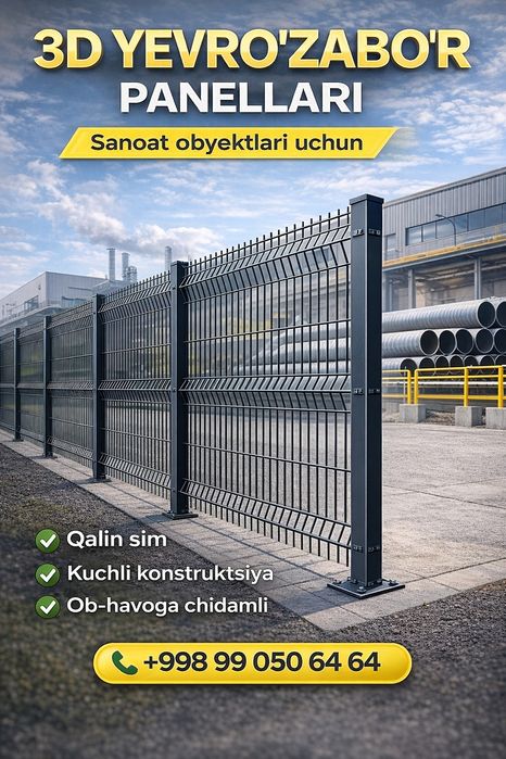 Yevroʻzaboʻr 3D Zaboʻr Еврозабор Toʻgʻridan toʻgʻri ishlab chiqaruvchd