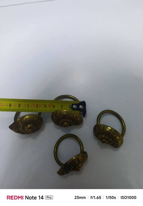 Винтидж месингови спирални пръстени за салфетки