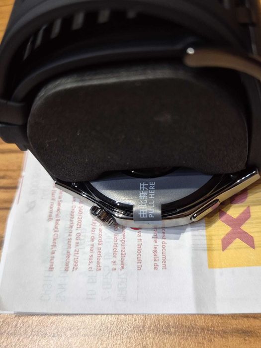 Ceas Smartwatch Huawei Watch GT 5, 46MM, Black Fluoroelastomer Strap, nou, cu garantie