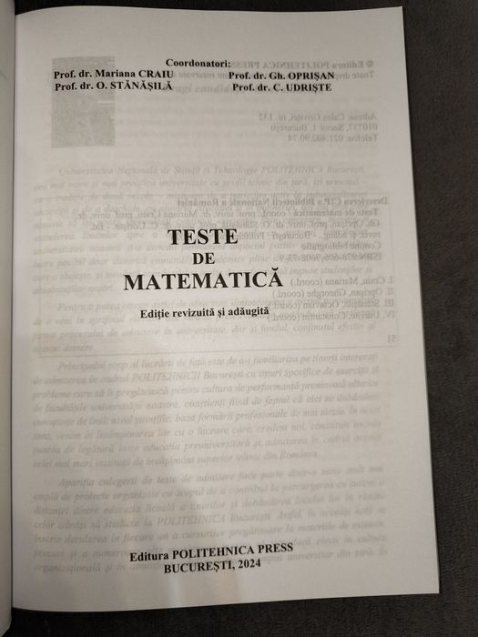 Culegere Teste Matematica admitere