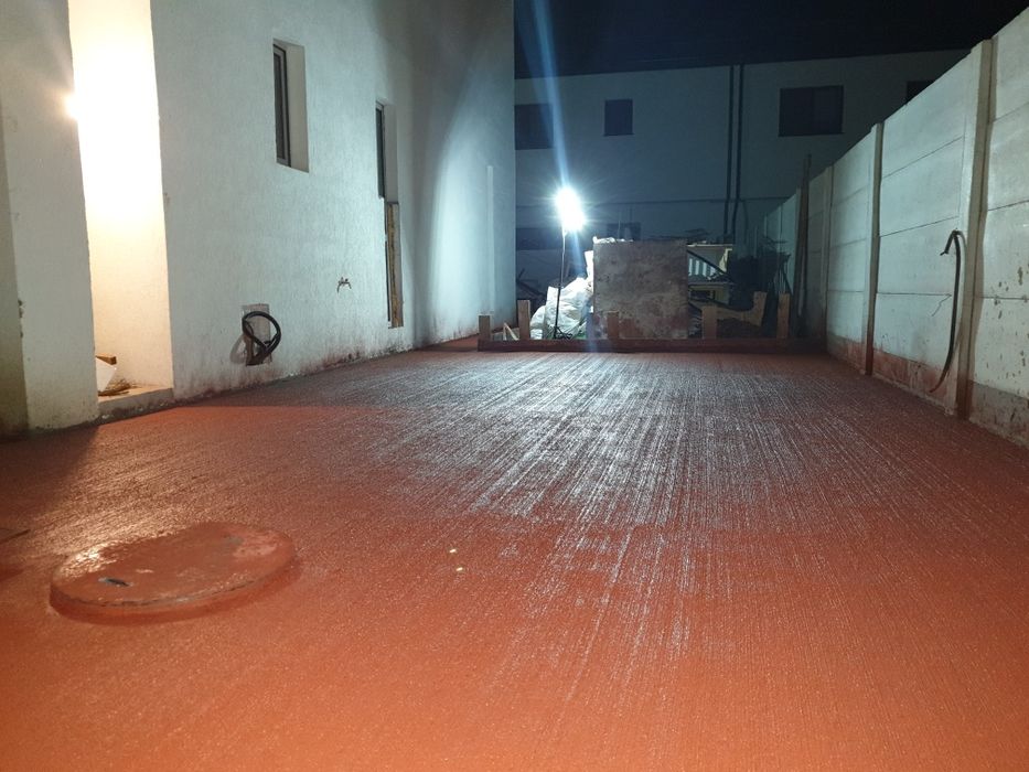 Turnari beton finisat cu elicopter si cuart, Șape beton - industriale