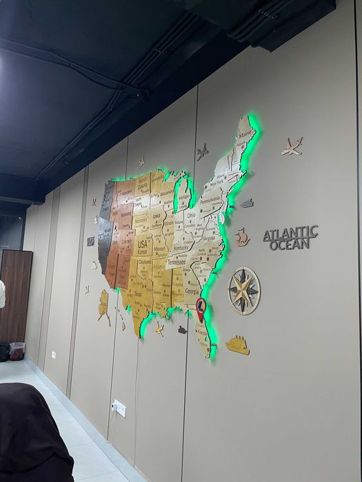 3d karta, USA map, 3Д карта США, 3D Yog‘och AQSH Xaritasi