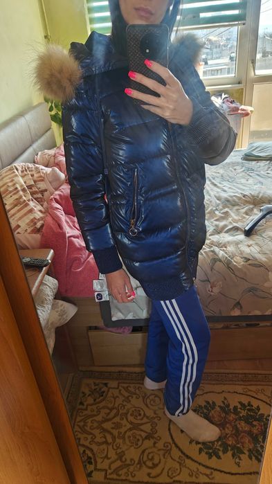 Синьо дамско яке