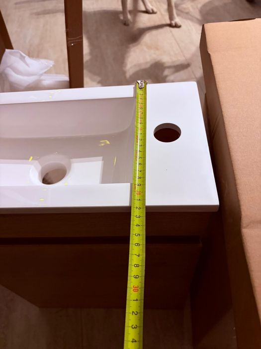 Set mobilier baie Kometmöbel 40 cm cu lavoar și mască, preasamblat