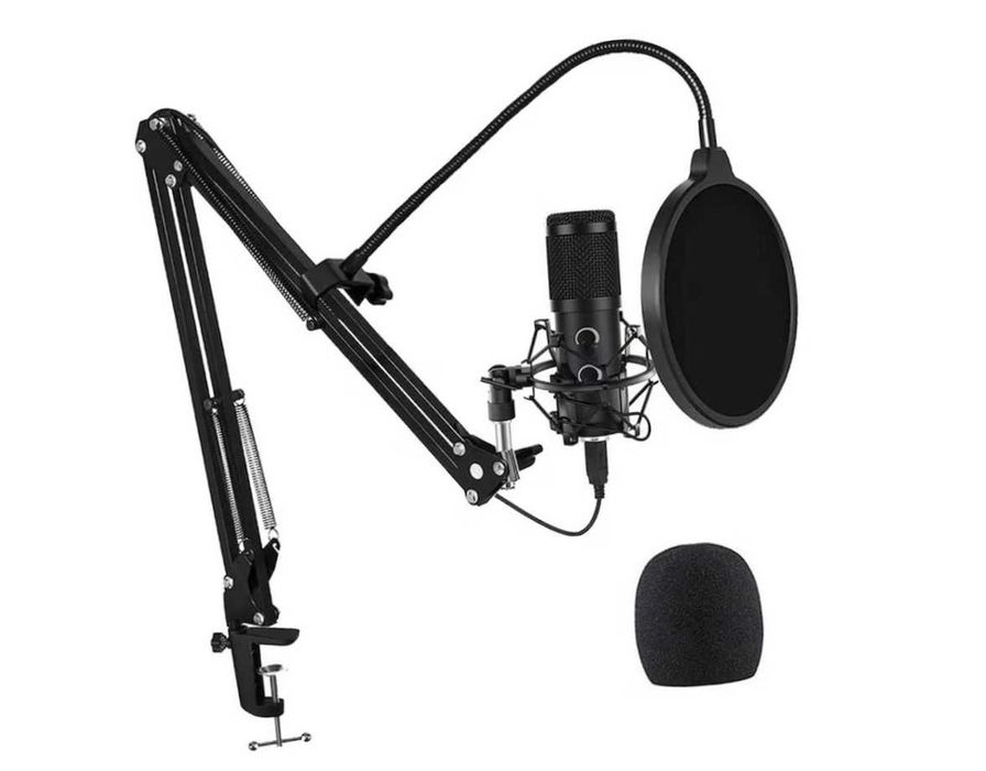 Microfon Streaming Profesional cu brat metalic ajustabil