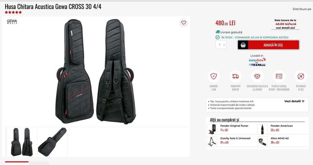 Chitara Clasica EKO Est 1959 + Husa GEWA