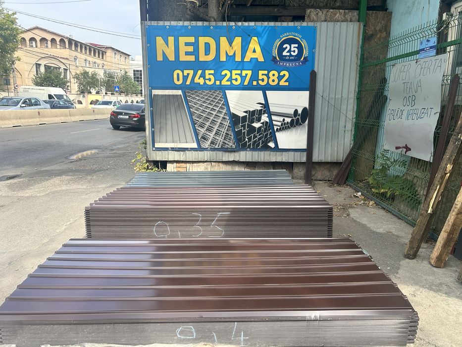 Tabla zincata si vopsita; dreapta; cutata.