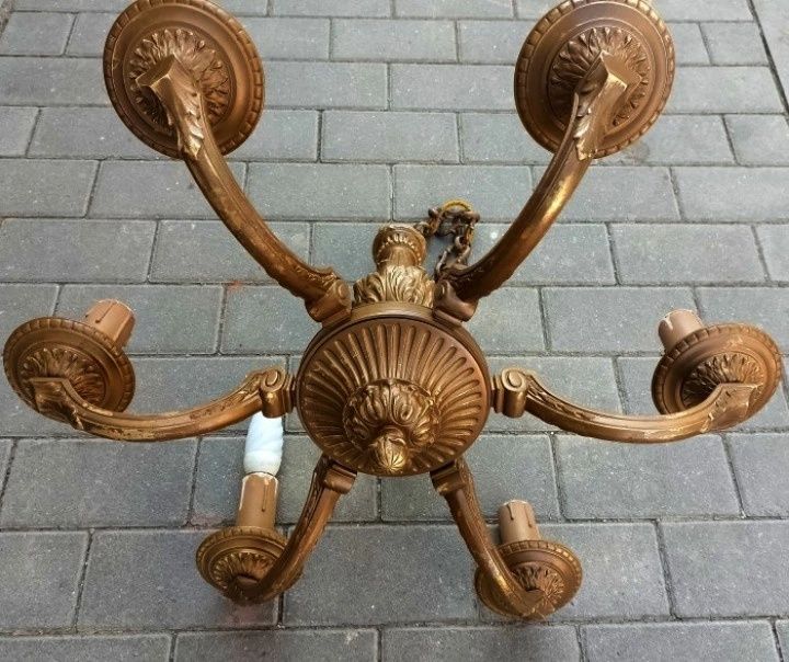 Candelabru antic cu ,6 brațe din bronz masiv