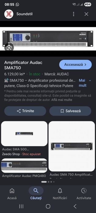 Putere Audac SMA 750/Audac DPA 152