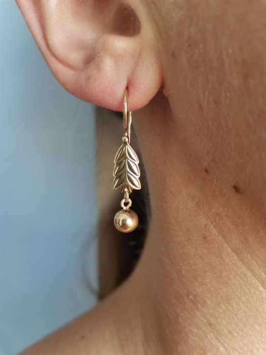 cercei aur retro 14k rusia 583 rusesti aur rusesc unicat