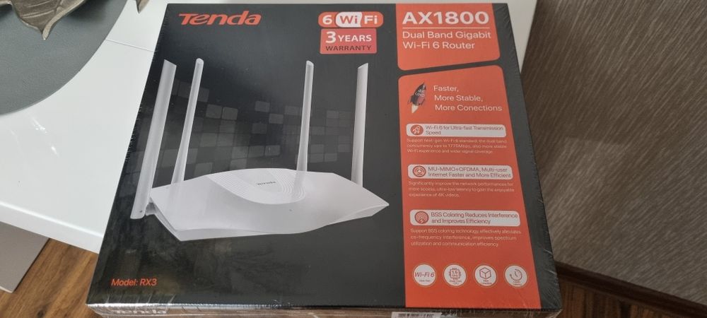 Router sigilat Tenda wifi 6 AX1800 RX3 Dual Band