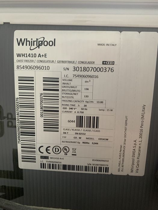 Lada Frigorifica WHIRLPOOL