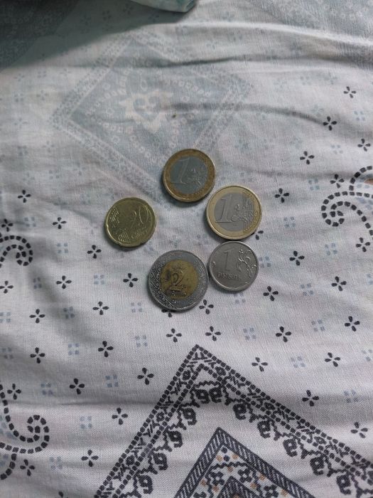 Продам монеты евро цент рубль