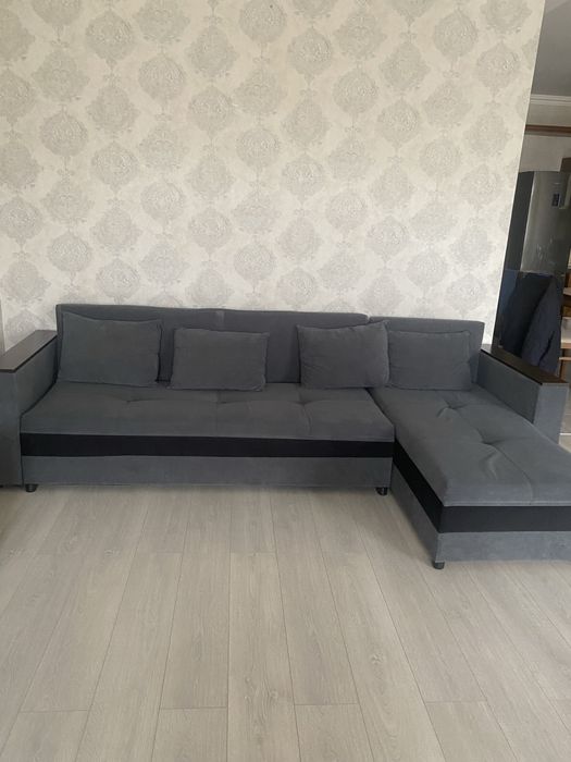Угловой диван. Раскладной, велюр.