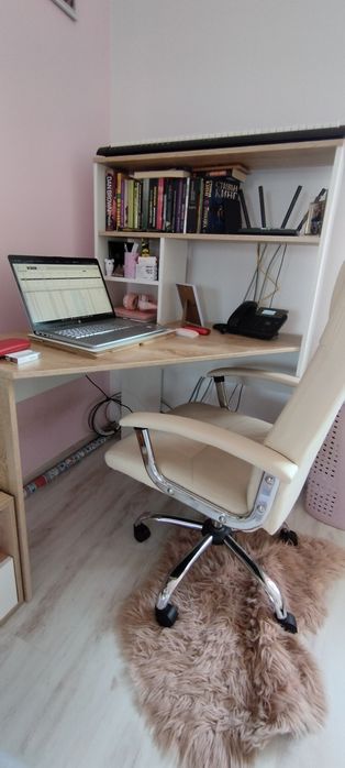 Ъглово бюро ПДЧ дъб Сонома/бял