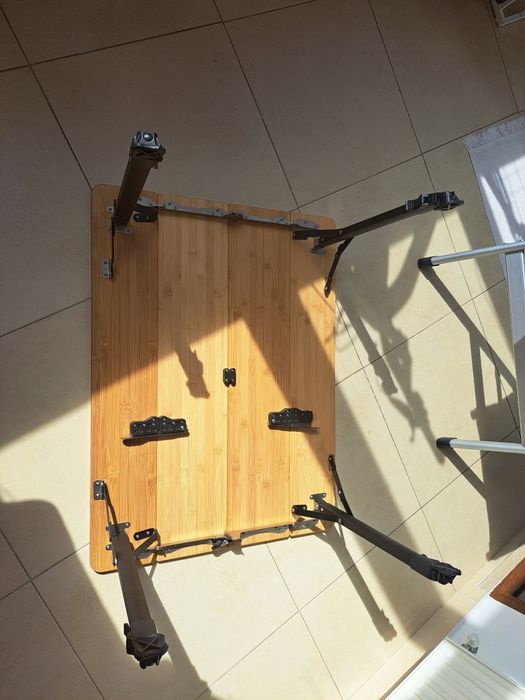 Masă camping pliabilă bambus Holiday Travel + husă, ca nouă