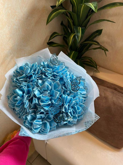 Букети от вечни рози (сатенени рози).