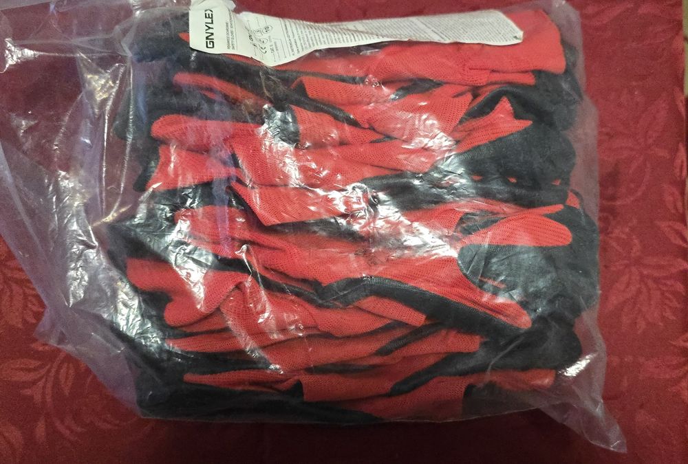 8 чифта работни ръкавици Workpro Gnylex CATII, червени, размер 10