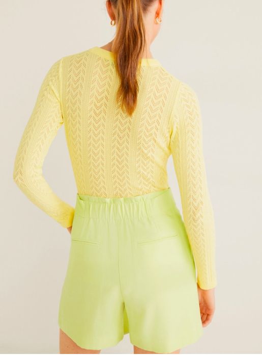 Pantaloni scurti MANGO galben verde neon - marimea 42 (L) - 99 RON