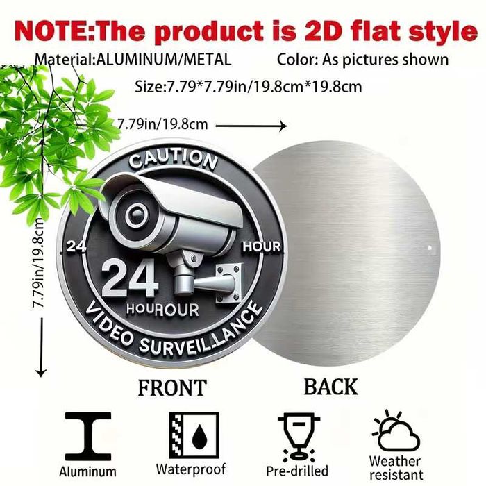 Semn de Avertizare pentru Cameră de Securitate