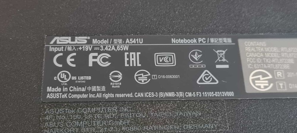 Dezmembrez laptop Asus A541U,placa de baza defecta